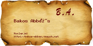 Bakos Abbás névjegykártya