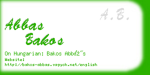abbas bakos business card